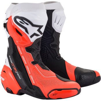 Alpinestars Supertech R Boots Vented Black/Fluorescent Red/White