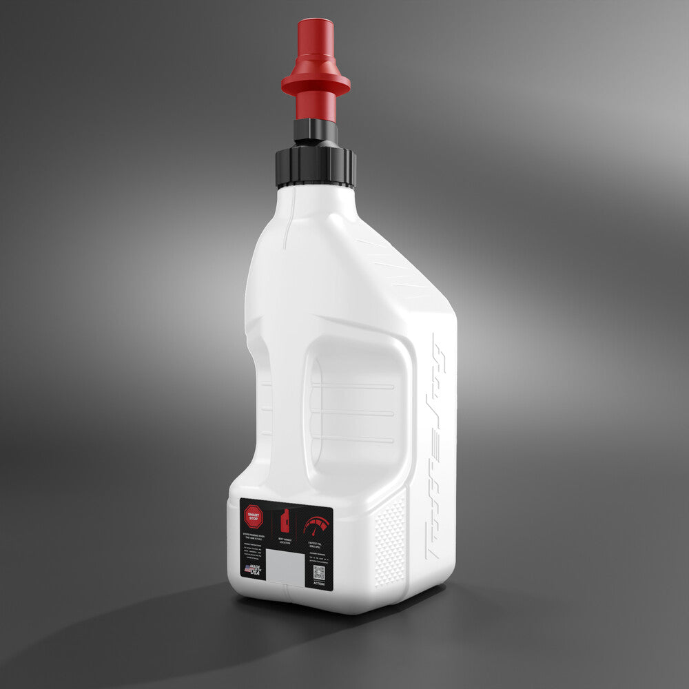 TUFF JUG UTILITY CONTAINER WHITE W/ RED CAP 2.5 GAL