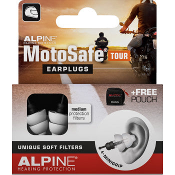 ALPINE HEARING PROTECTION MOTOSAFE TOUR  EARPLUGS