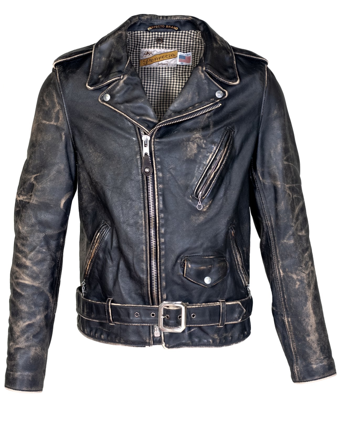 Schott PER70 Men s Vintaged Fitted Motorcycle Jacket