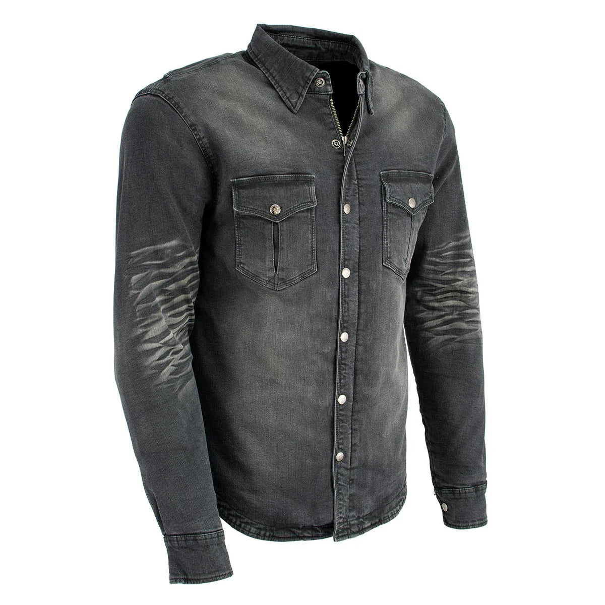 Milwaukee Leather MPM1620 Men's Black Flannel Biker Shirt