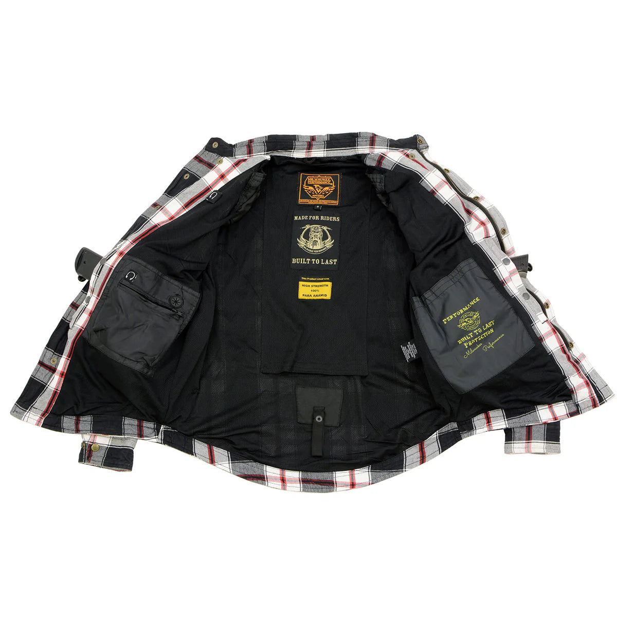 Milwaukee Leather MPM1625 Men's Plaid Flannel Biker Shirt