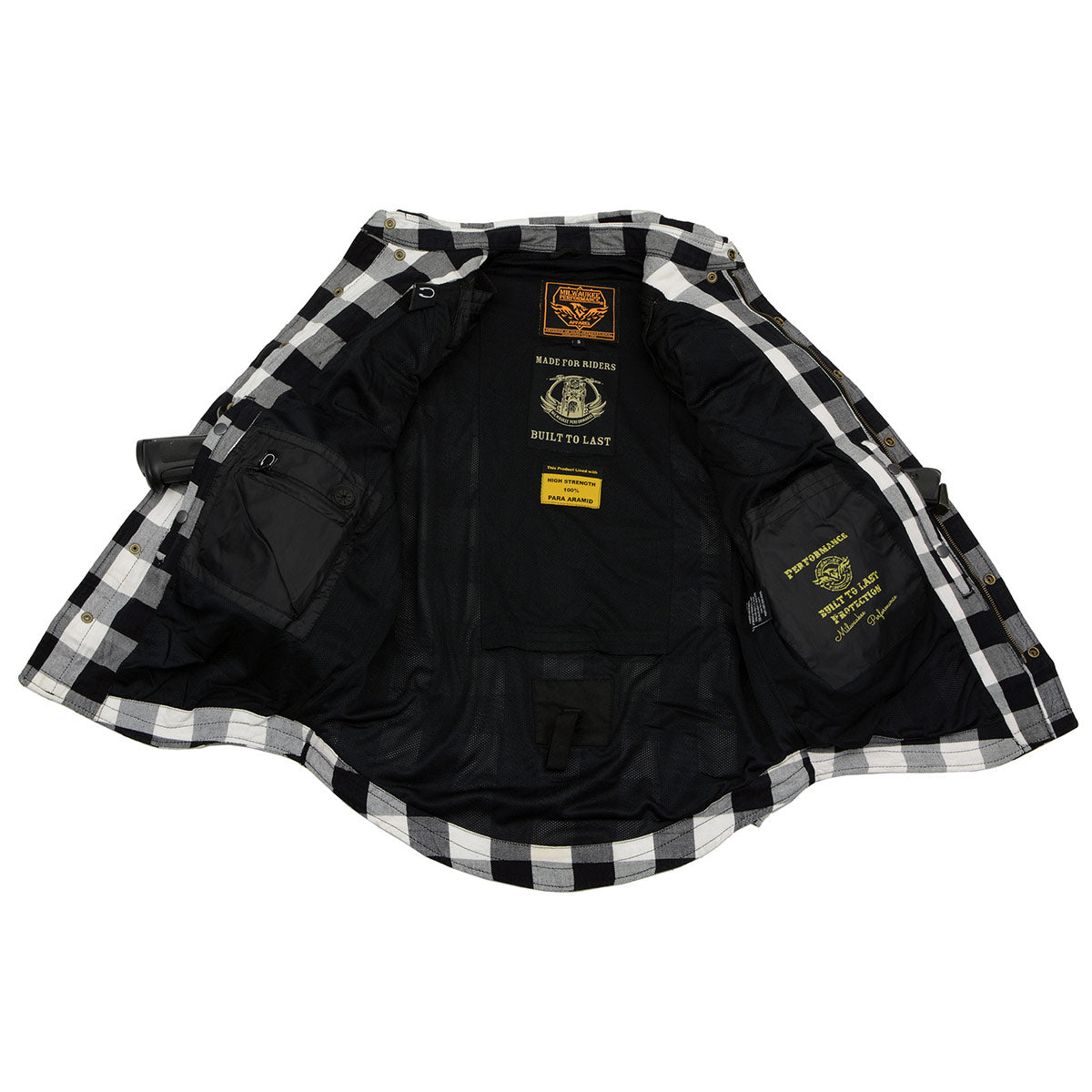 Milwaukee Leather MPM1633 Men's Plaid Flannel Biker Shirt