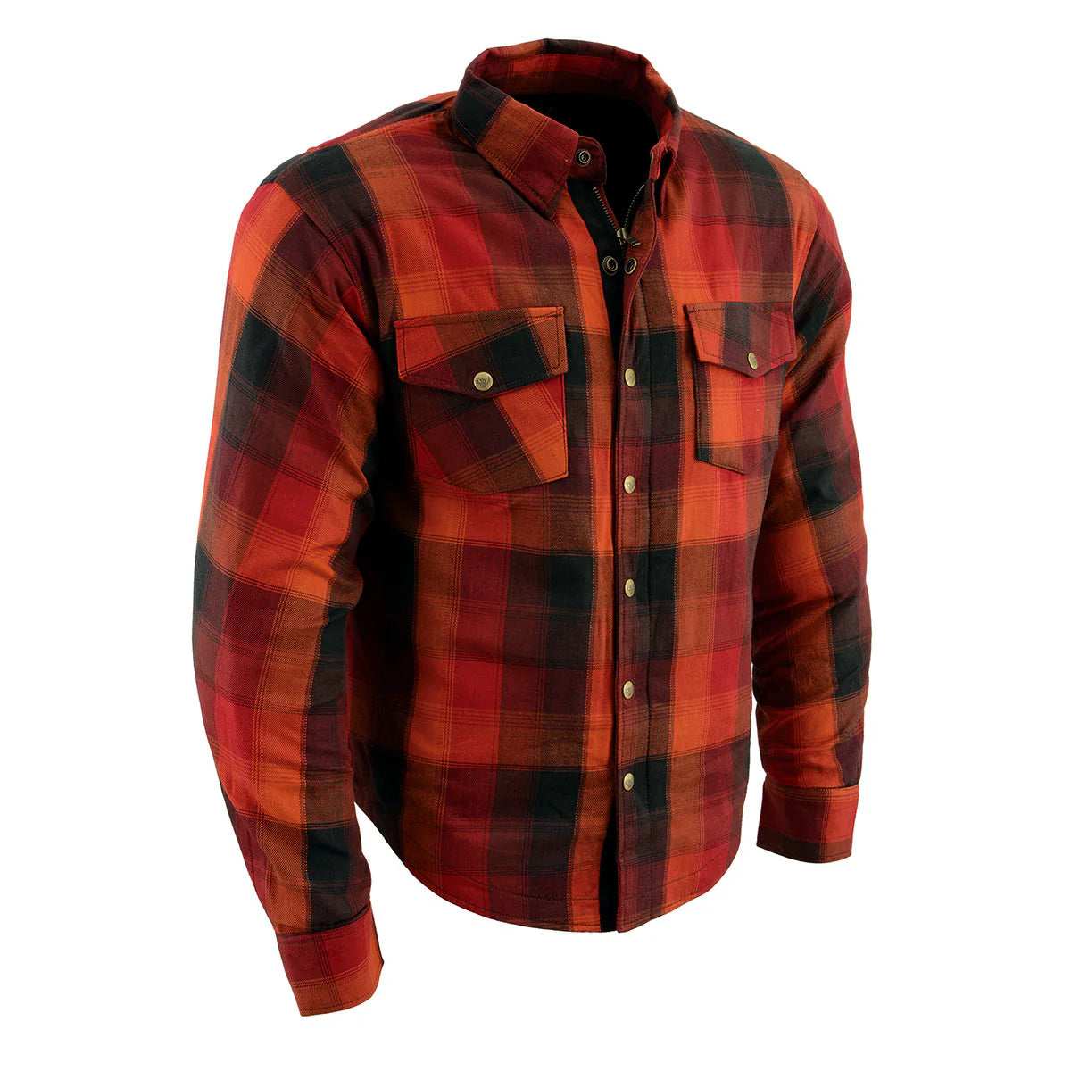 Milwaukee Leather MPM1641 Men's Plaid Flannel Biker Shirt