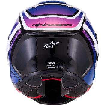 ALPINESTARS S- R7 Zeal Helmet Gloss Black/Blue/Pink Fluo/White