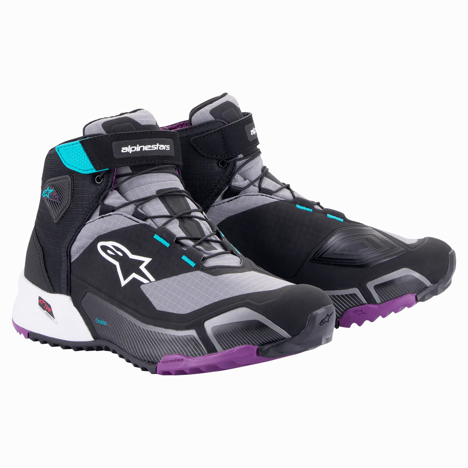 Alpinestars CR-X Women Drystar Riding Shoe Black/Gray/Plum Teal