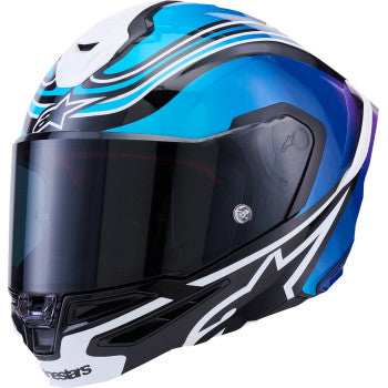 ALPINESTARS S- R7 Zeal Helmet Gloss Black/Blue/Pink Fluo/White
