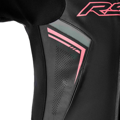 RST WOMENS S1 D3O LEATHER JACKET BLACK/PINK