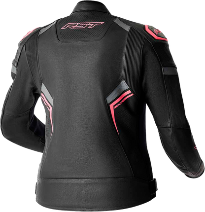 RST WOMENS S1 D3O LEATHER JACKET BLACK/PINK