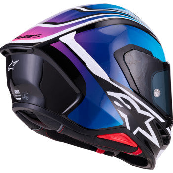ALPINESTARS S- R7 Zeal Helmet Gloss Black/Blue/Pink Fluo/White
