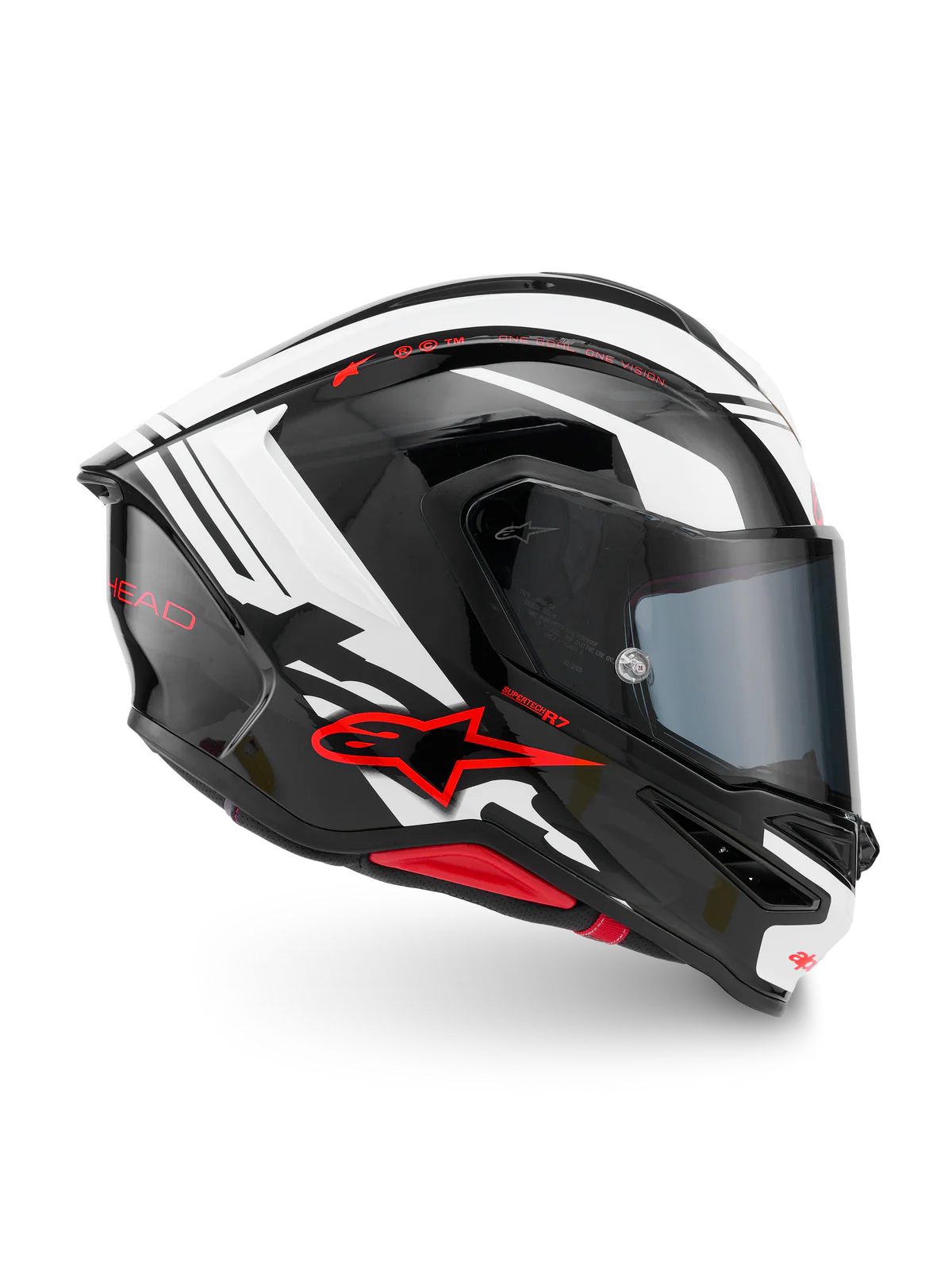 ALPINESTARS S- R7 A-Core -Gloss Black/White/Red Helmet