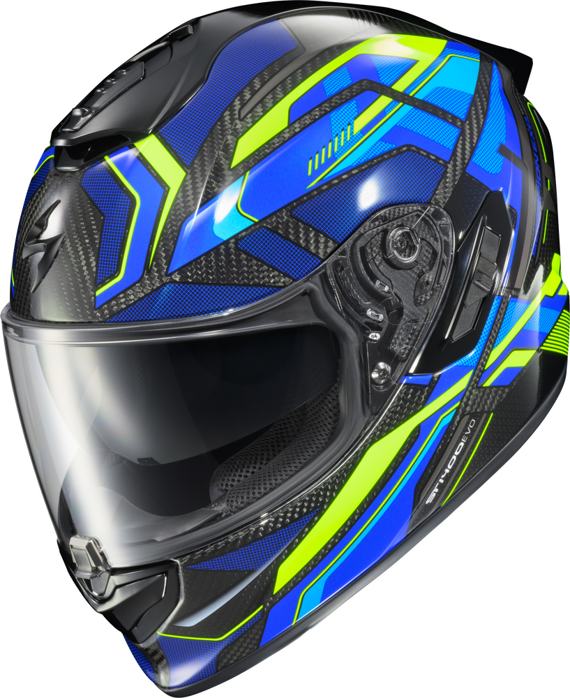 SCORPION EXO ST1400 EVO CARBON HELMET HEX GLOSS BLUE