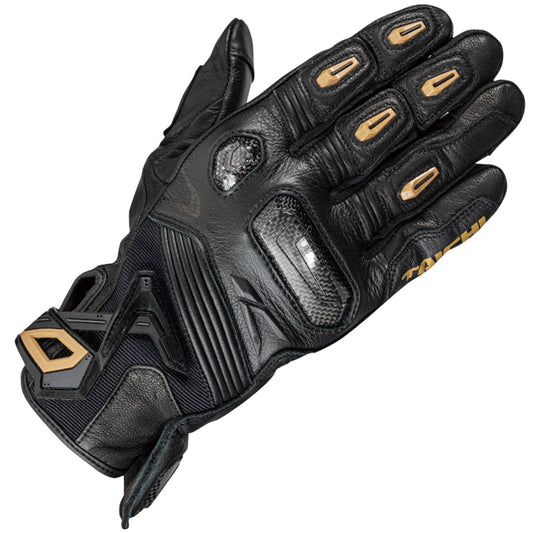 RAPTOR LEATHER  GLOVE BLACK/GOLD RST441