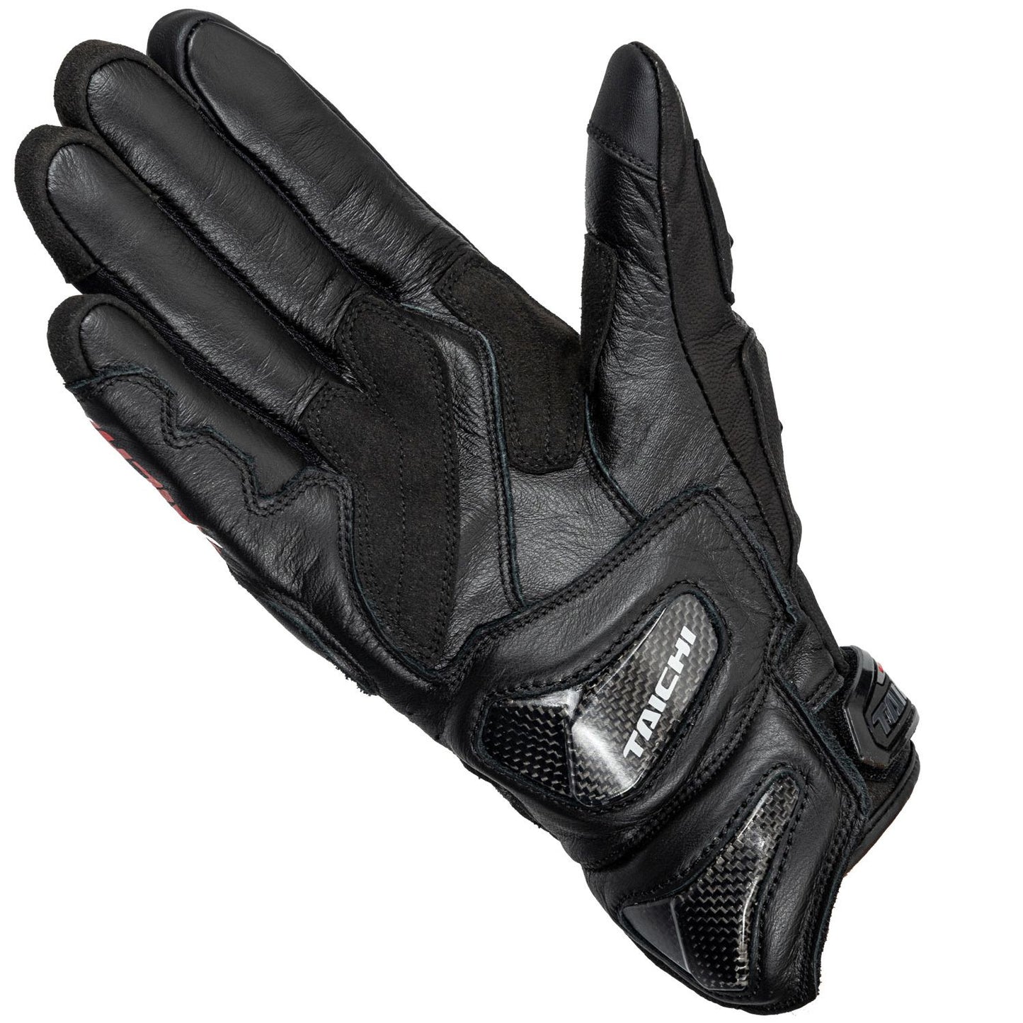 RAPTOR LEATHER  GLOVE BLACK/BLACK/RED RST441