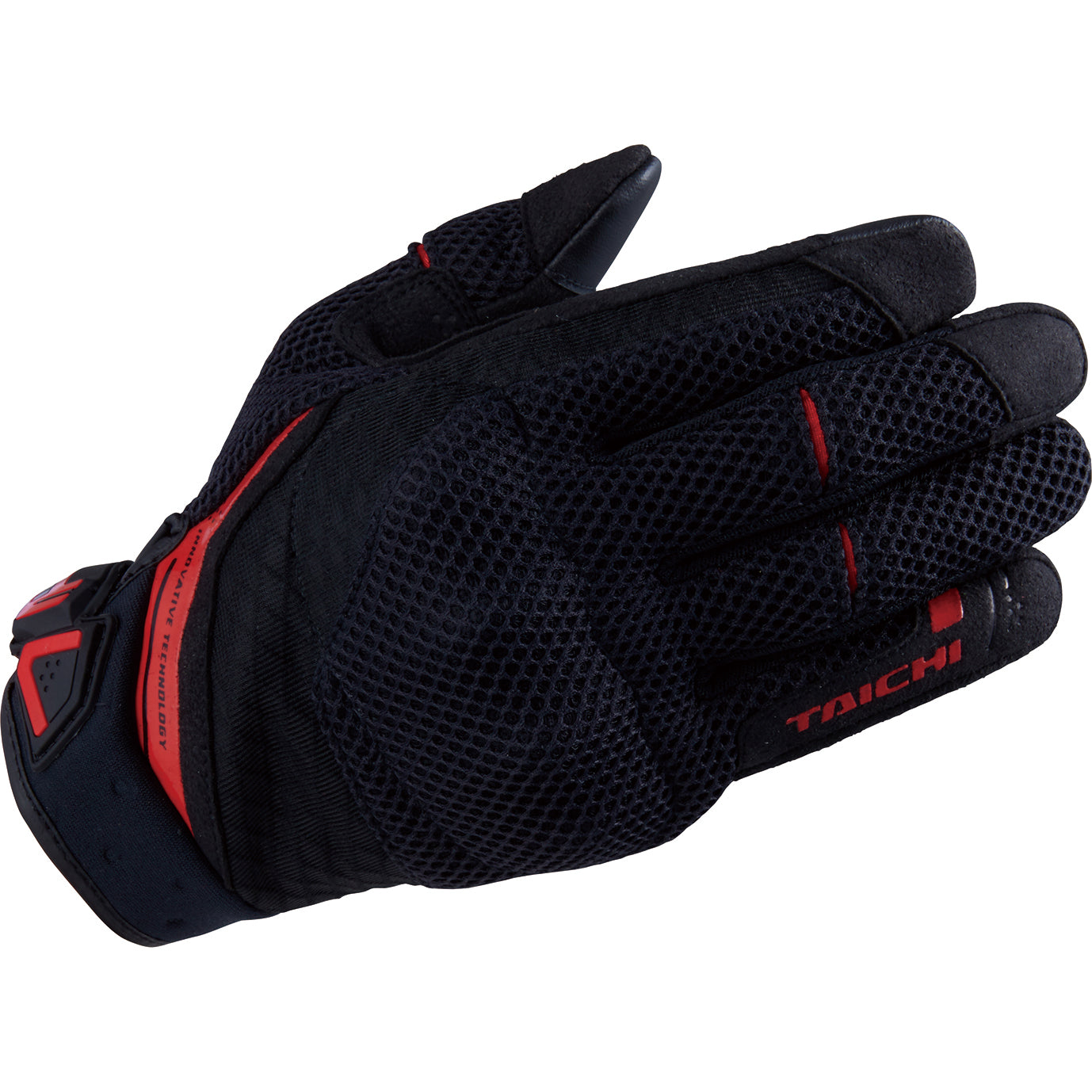 RUBBER KNUCKLE MESH GLOVE BLACK/RED RST447