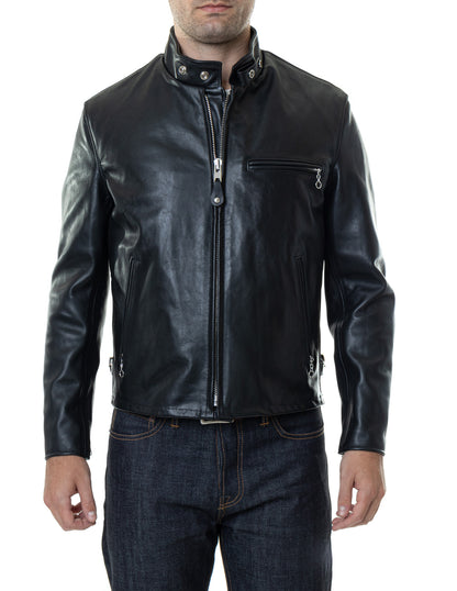 Schott 141 Classic Racer Leather Motorcycle Jacket