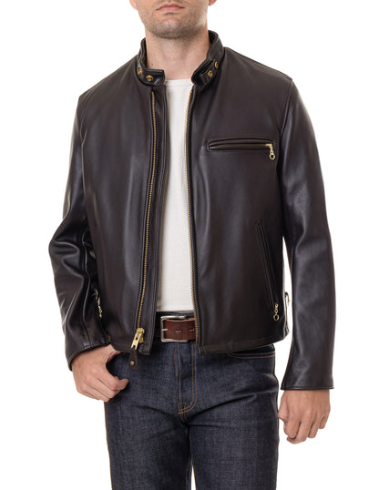 Schott 141 Classic Racer Leather Motorcycle Jacket