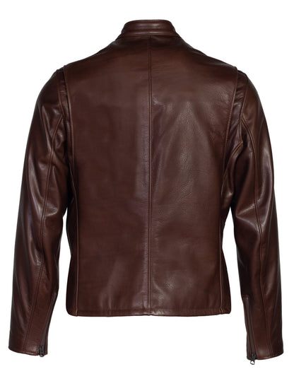 Schott 530 Waxed Natural Pebbled Cowhide Café Leather Jacket