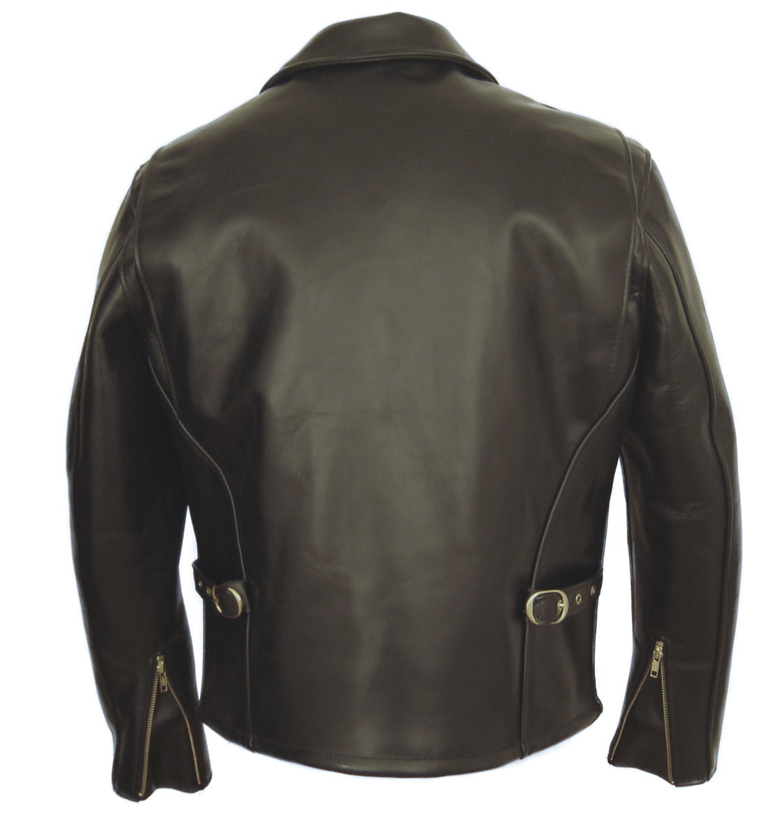 Schott 689H Men's Classic Horsehide Black Racer Motorcycle Leather Jacket with Spread Collar