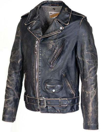 Schott PER70 Men's Vintaged Fitted Motorcycle Jacket