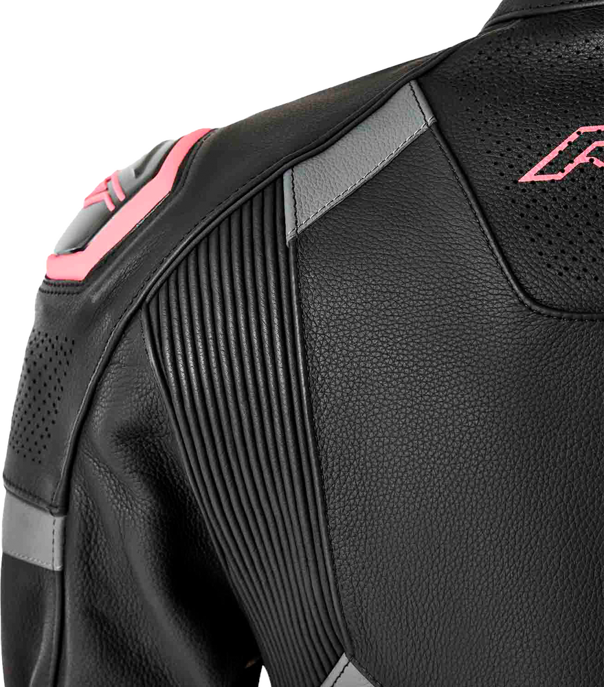 RST WOMENS S1 D3O LEATHER JACKET BLACK/PINK