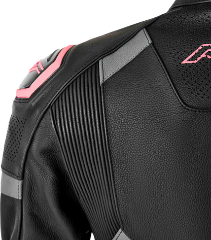 RST WOMENS S1 D3O LEATHER JACKET BLACK/PINK
