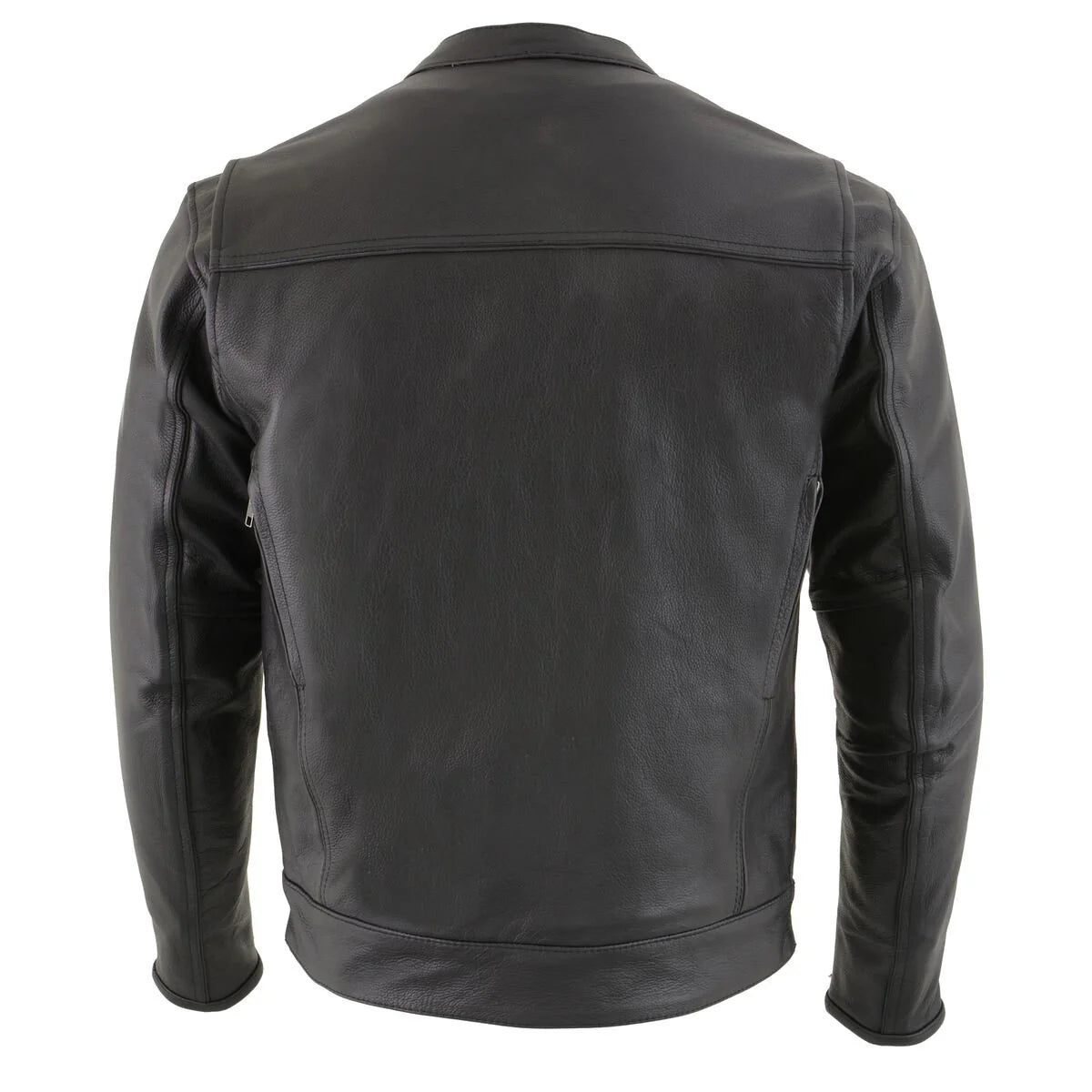 Milwaukee Leather MLM1506 Men's 'Cool-Tec' Black Leather Jacket with Utility and Gun Pockets