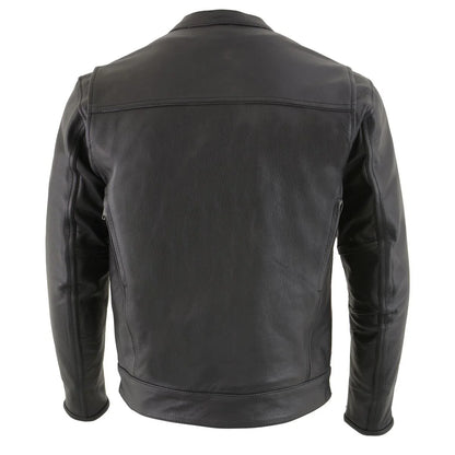 Milwaukee Leather MLM1506 Men's 'Cool-Tec' Black Leather Jacket with Utility and Gun Pockets