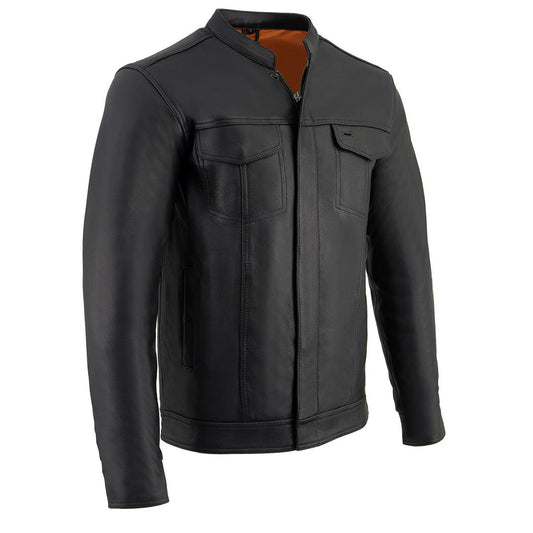 Milwaukee Leather Men's Club Style Cut Zipper/Snap Front Shirt Jacket