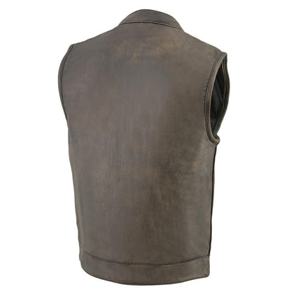 Men's Open Neck Snap/Zip Front Club Vest