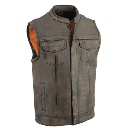 Men's Open Neck Snap/Zip Front Club Vest