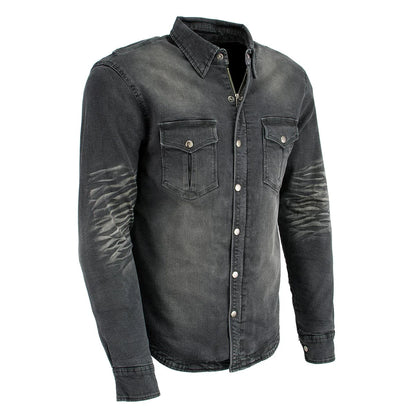 Milwaukee Leather MPM1620 Men's Black Flannel Biker Shirt