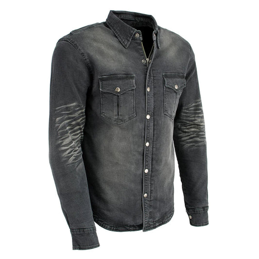 Milwaukee Leather MPM1620 Men's Black Flannel Biker Shirt