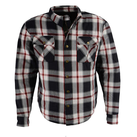 Milwaukee Leather MPM1625 Men's Plaid Flannel Biker Shirt
