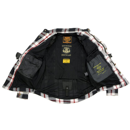 Milwaukee Leather MPM1625 Men's Plaid Flannel Biker Shirt