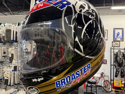 Oversize ARAI helmet. Westby Racing.