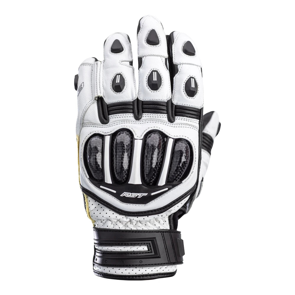 RST TRACTECH EVO 4 SHORT GLOVES WHITE/BLACK MD